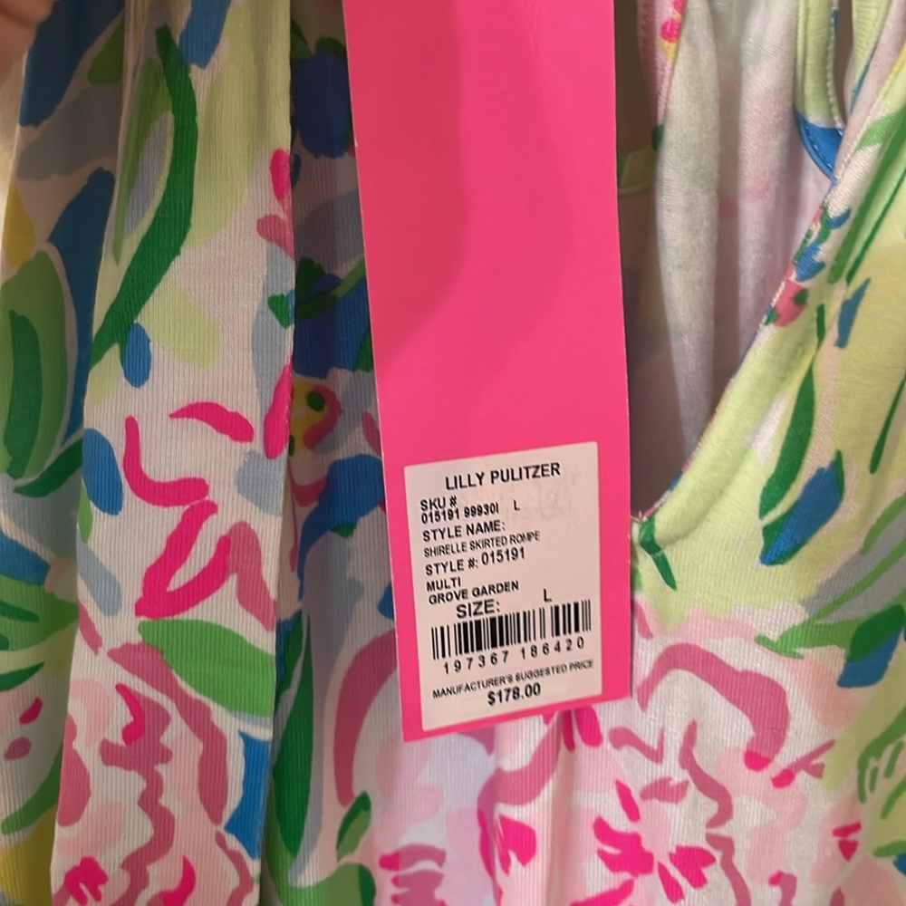 Lilly Pulitzer, romper, NWT, Grove Garden, size L, - Picture 6 of 8